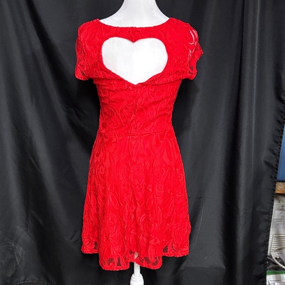 No Boundaries Red Lace Mini Dress - Picture 7 of 7